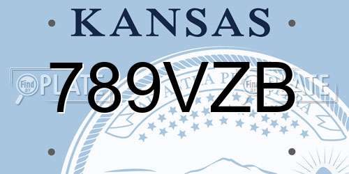 789VZB Kansas License Plate
