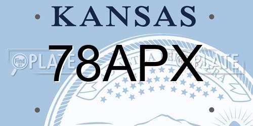 78APX Kansas License Plate