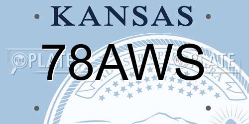 78AWS Kansas License Plate
