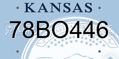 78BO446 Kansas License Plate