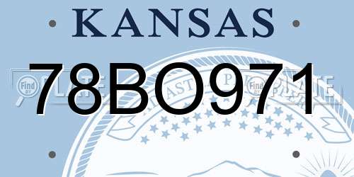 78BO971 Kansas License Plate