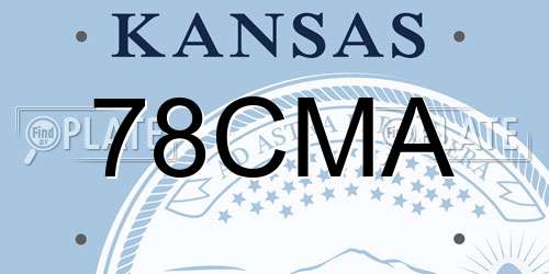 78CMA Kansas License Plate