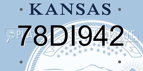 78DI942 Kansas License Plate
