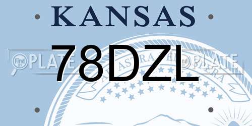 78DZL Kansas License Plate