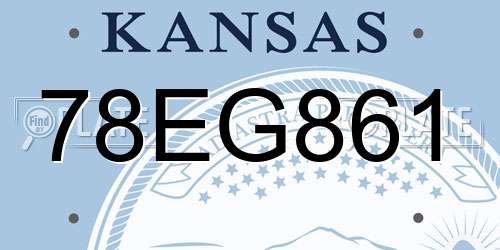 78EG861 Kansas License Plate