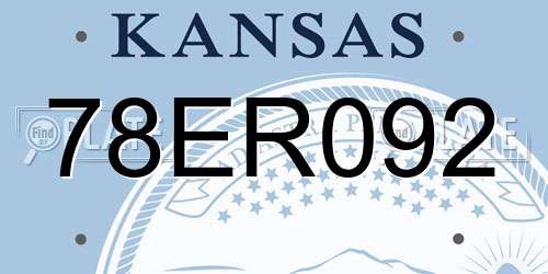 78ER092 Kansas License Plate