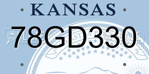 78GD330 Kansas License Plate