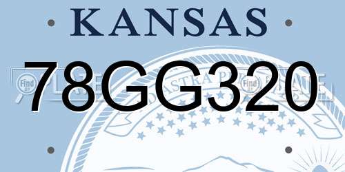 78GG320 Kansas License Plate