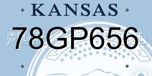 78GP656 Kansas License Plate