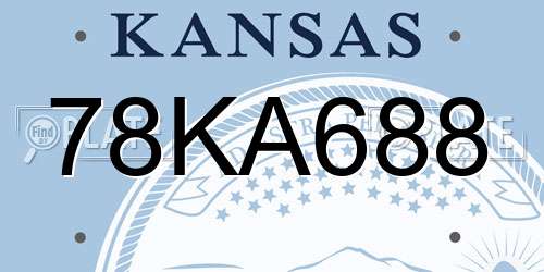 78KA688 Kansas License Plate