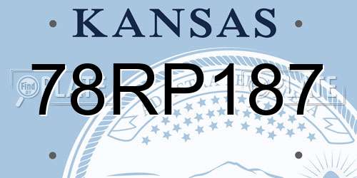 78RP187 Kansas License Plate