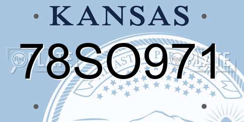 78SO971 Kansas License Plate
