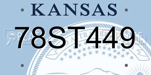 78ST449 Kansas License Plate