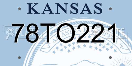 78TO221 Kansas License Plate