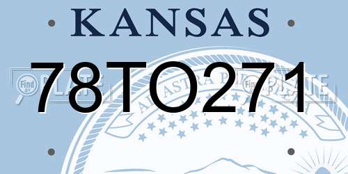 78TO271 Kansas License Plate