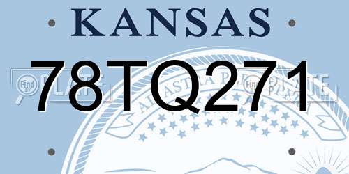 78TQ271 Kansas License Plate
