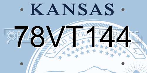78VT144 Kansas License Plate