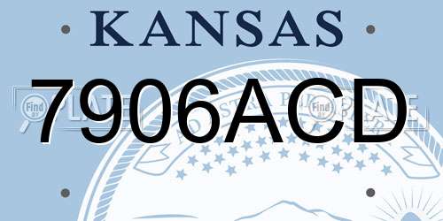 7906ACD Kansas License Plate