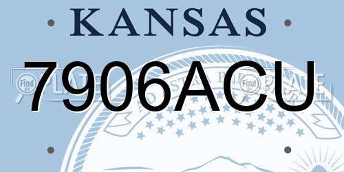 7906ACU Kansas License Plate