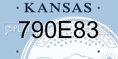 790E83 Kansas License Plate