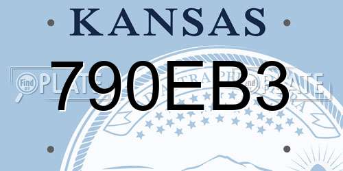 790EB3 Kansas License Plate