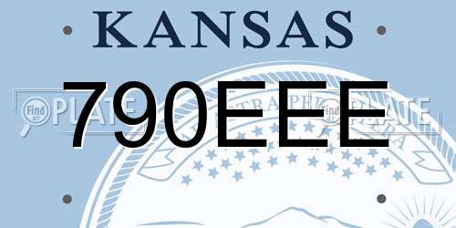 790EEE Kansas License Plate