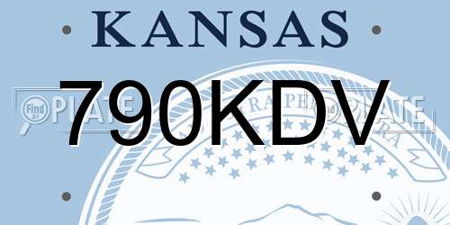 790KDV Kansas License Plate