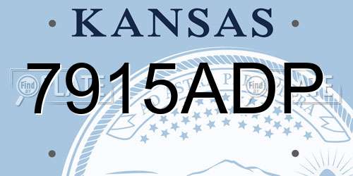 7915ADP Kansas License Plate