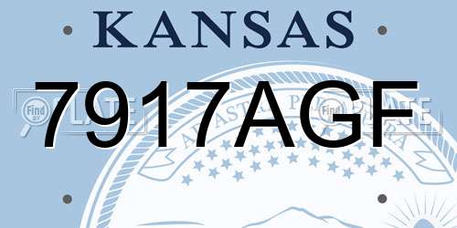 7917AGF Kansas License Plate