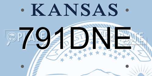 791DNE Kansas License Plate
