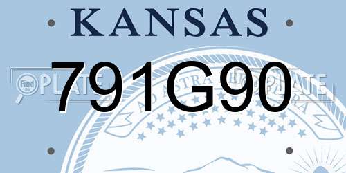 791G90 Kansas License Plate