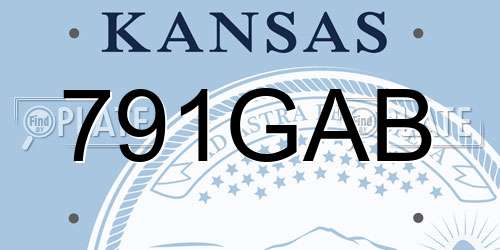 791GAB Kansas License Plate