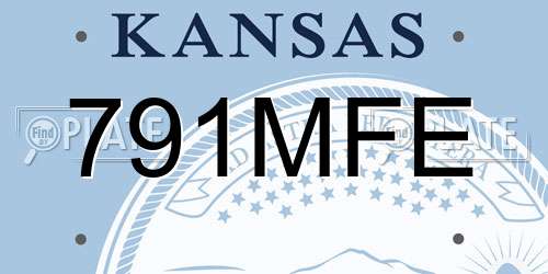 791MFE Kansas License Plate