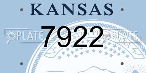 7922 Kansas License Plate