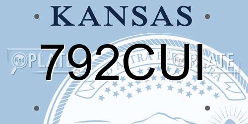 792CUI Kansas License Plate