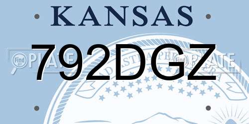 792DGZ Kansas License Plate