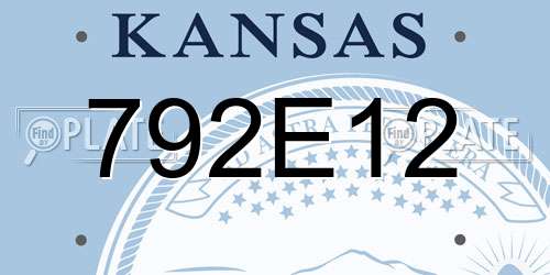 792E12 Kansas License Plate