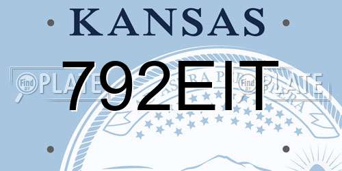 792EIT Kansas License Plate