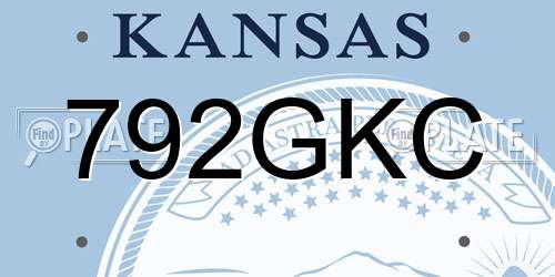 792GKC Kansas License Plate