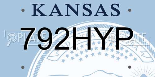 792HYP Kansas License Plate