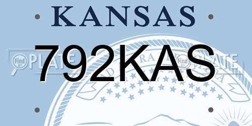 792KAS Kansas License Plate