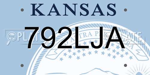 792LJA Kansas License Plate