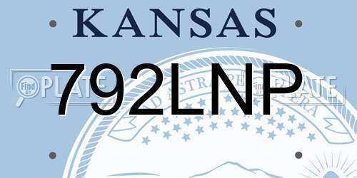 792LNP Kansas License Plate