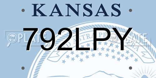792LPY Kansas License Plate