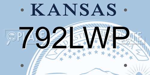 792LWP Kansas License Plate