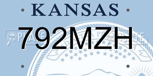 792MZH Kansas License Plate