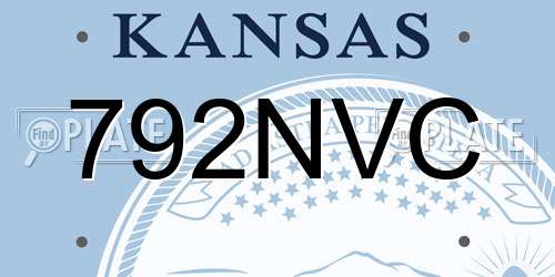 792NVC Kansas License Plate