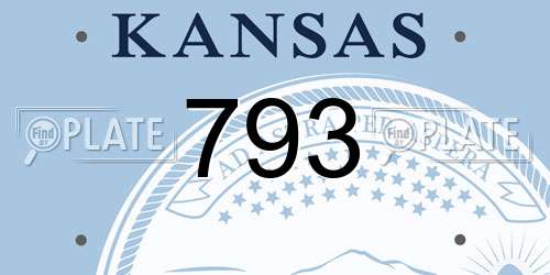 793 Kansas License Plate