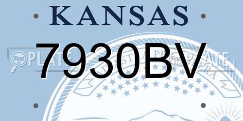 7930BV Kansas License Plate