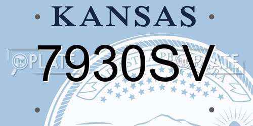 7930SV Kansas License Plate